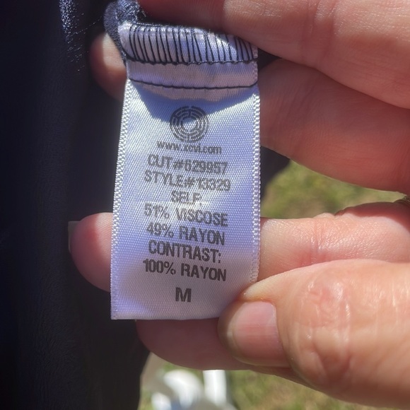 Xcvi Blue Satin Vneck Short Sleeve Tee M - Picture 9 of 10